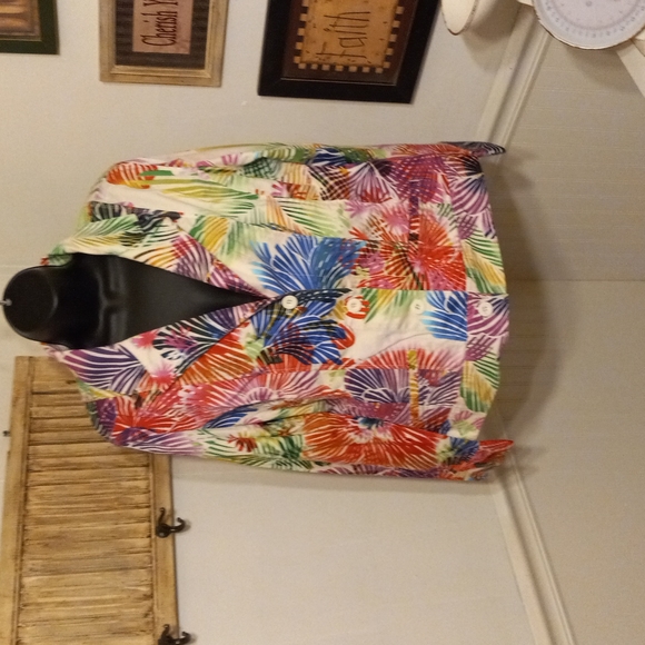 Chico's Jackets & Blazers - 🟢14oz (233) Chico's tropical button front  jacket